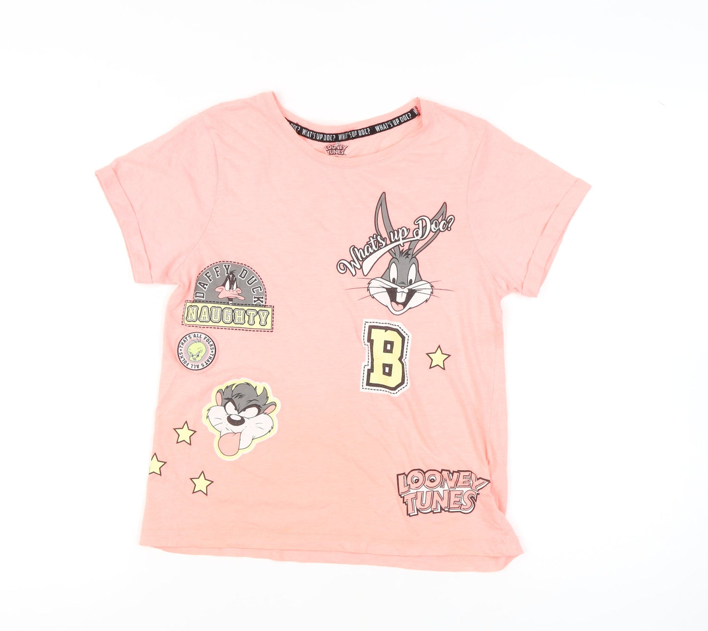 Womens UK Size S Looney Tunes Pink  T-Shirt