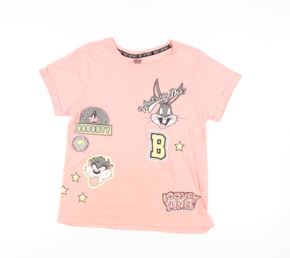 Womens UK Size S Looney Tunes Pink  T-Shirt