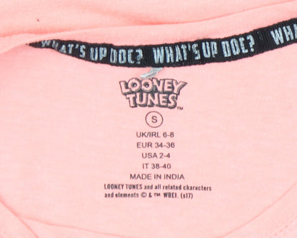 Womens UK Size S Looney Tunes Pink  T-Shirt