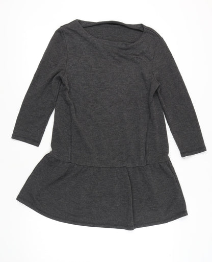 Hush Womens Grey 3/4 Sleeve Dress Small