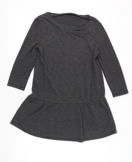 Hush Womens Grey 3/4 Sleeve Dress Small
