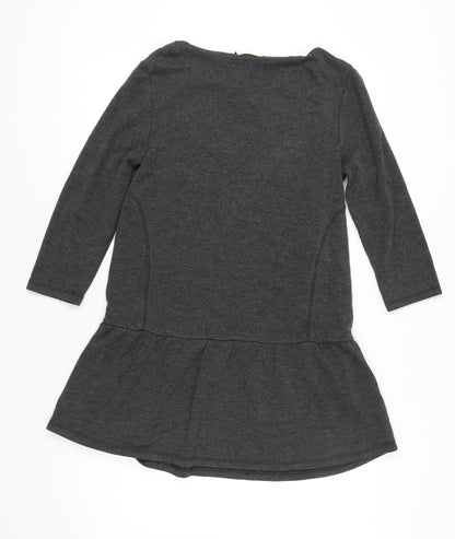 Hush Womens Grey 3/4 Sleeve Dress Small