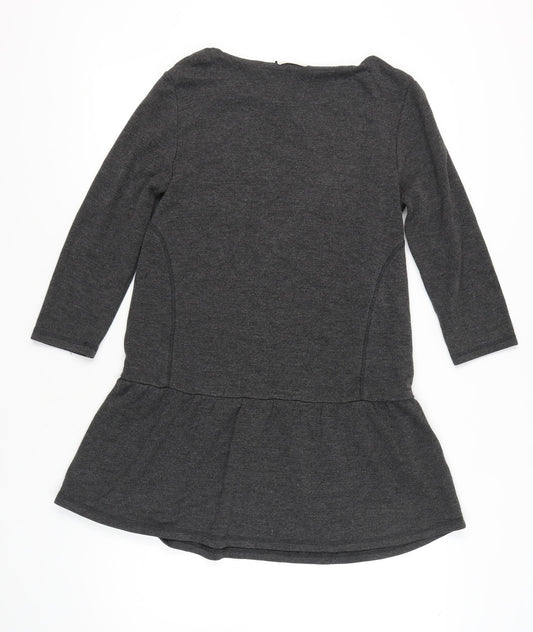 Hush Womens Grey 3/4 Sleeve Dress Small