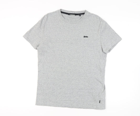 Superdry Men's Grey Crew Neck T-Shirt, M, Casual Style