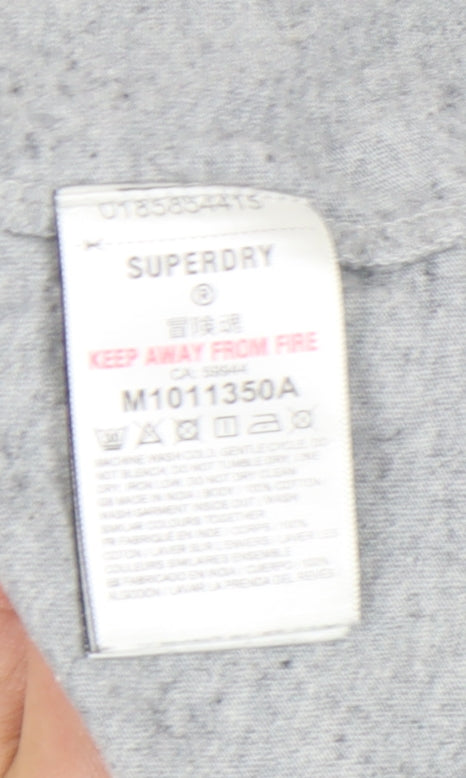 Superdry Men's Grey Crew Neck T-Shirt, M, Casual Style