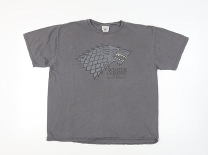Mens UK Size XL Game Of Thrones Grey  T-Shirt