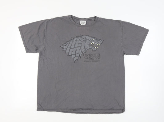 Mens UK Size XL Game Of Thrones Grey  T-Shirt