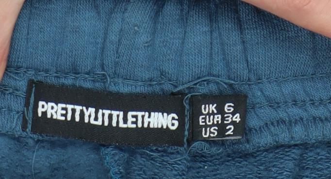 Womens UK Size 6 PRETTYLITTLETHING Relaxed Fit Jogger Blue Trousers