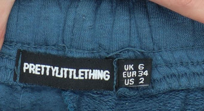 Womens UK Size 6 PRETTYLITTLETHING Relaxed Fit Jogger Blue Trousers