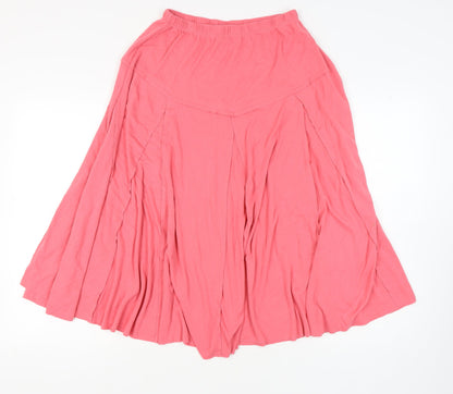 Damart Women's Pink Flare Skirt Size 14 Elastic Waist