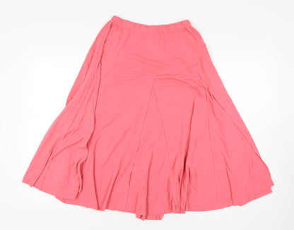 Damart Women's Pink Flare Skirt Size 14 Elastic Waist