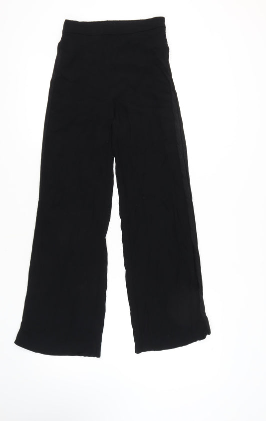 Womens UK Size 8 H&M Regular Fit Casual Black Trousers