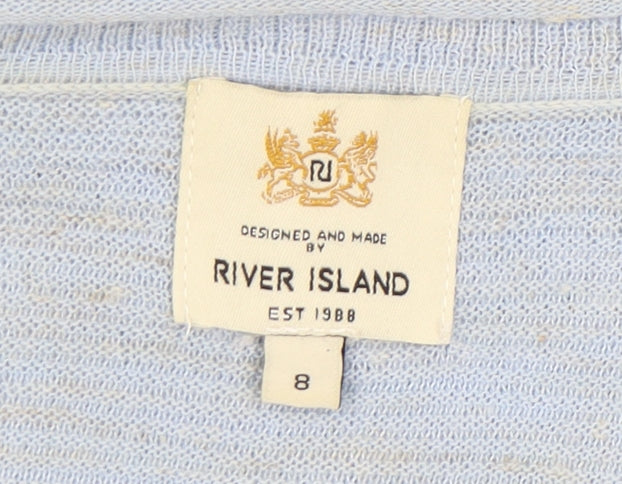 Womens UK Size 8 River Island Blue Cardigan Jumper