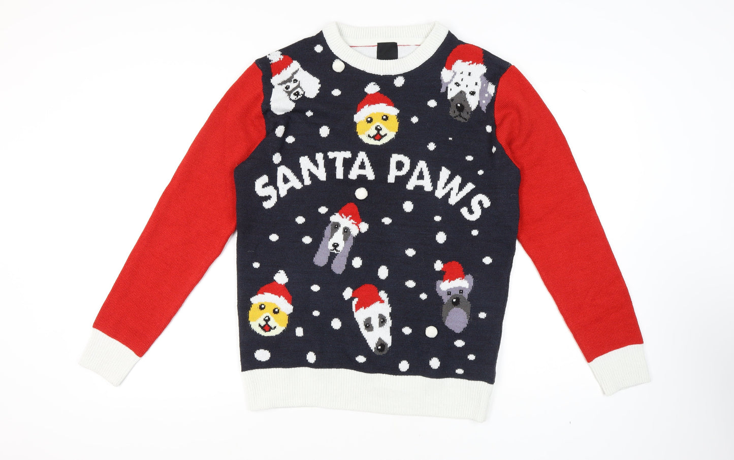 H&M Men's Multicoloured M Santa Paws Christmas Jumper