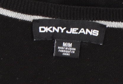 DKNY JEANS Women's Black Star Jumper V-Neck M