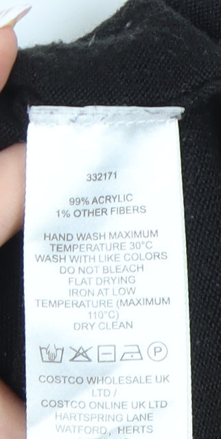 DKNY JEANS Women's Black Star Jumper V-Neck M