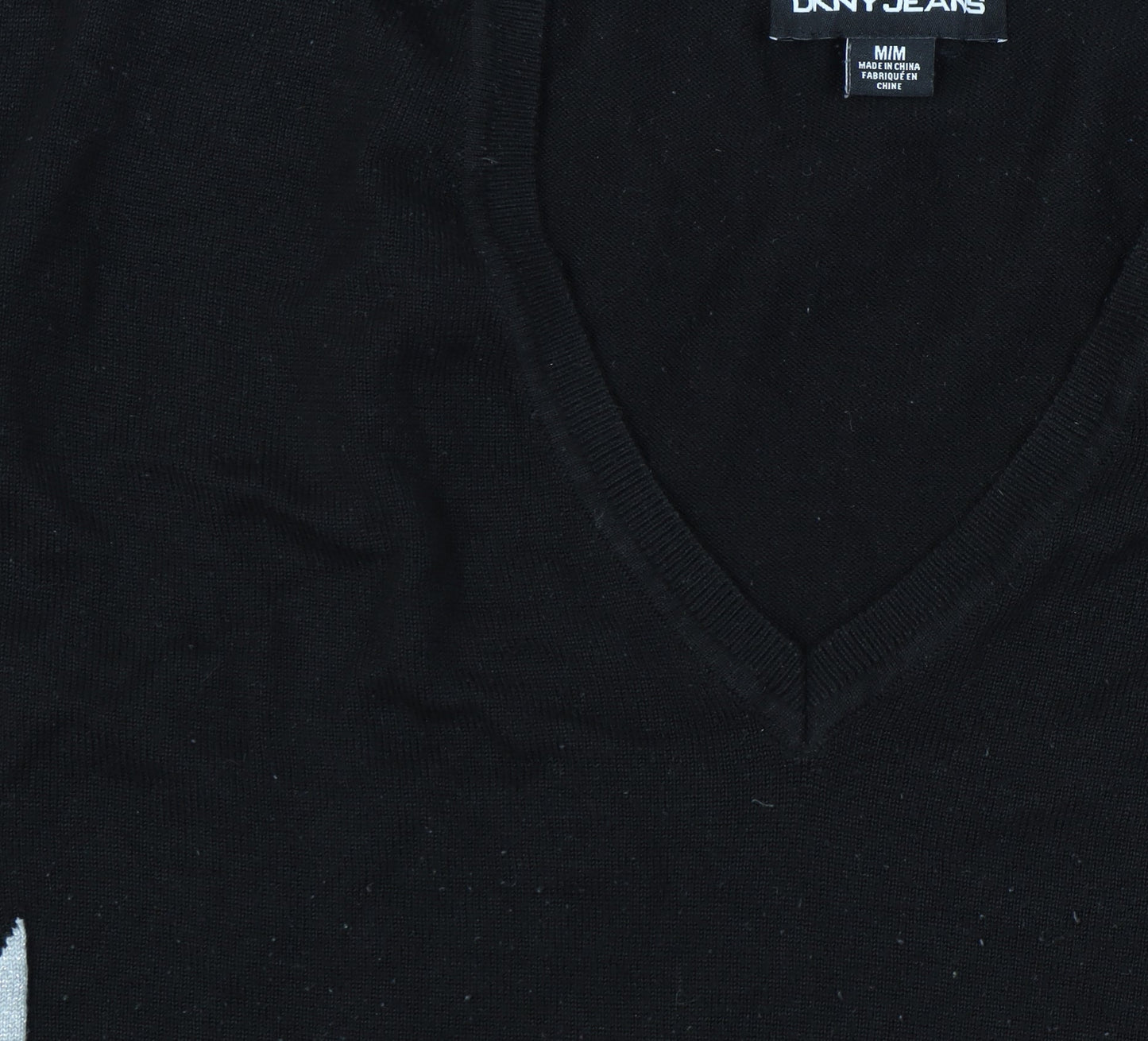 DKNY JEANS Women's Black Star Jumper V-Neck M