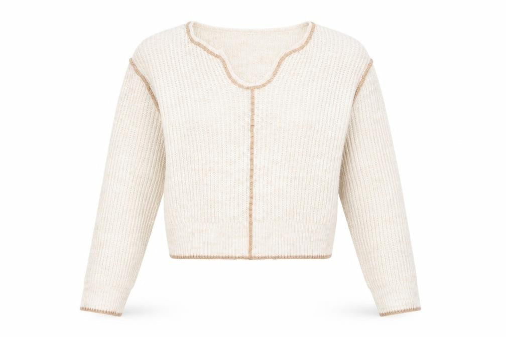 Womens UK Size 10 Pull&Bear Ivory Pullover Jumper