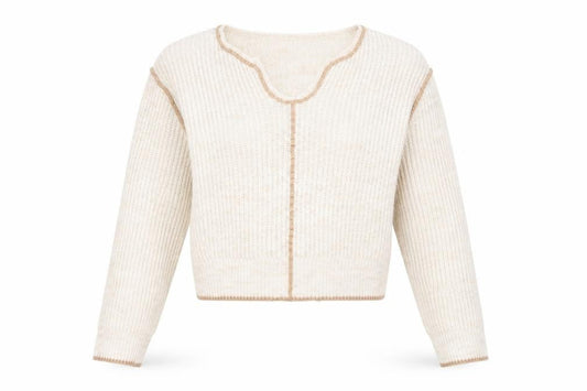 Womens UK Size 10 Pull&Bear Ivory Pullover Jumper