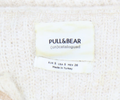 Womens UK Size 10 Pull&Bear Ivory Pullover Jumper