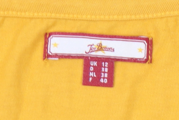 Joe Browns Women's Yellow Short Sleeve T-Shirt Size 12