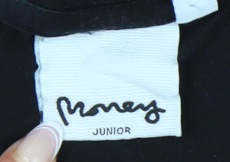 Money Boys Black Logo T-Shirt, Short Sleeve, Size 11-12