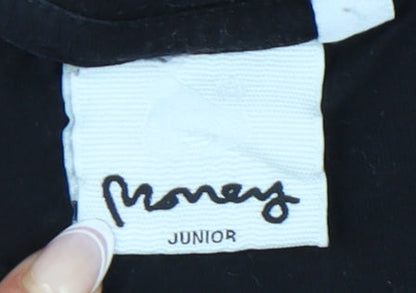 Money Boys Black Logo T-Shirt, Short Sleeve, Size 11-12