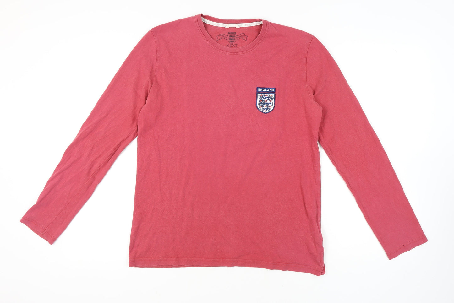 Next Men's Red Cotton England Long Sleeve T-Shirt M