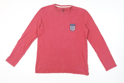Next Men's Red Cotton England Long Sleeve T-Shirt M