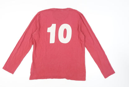 Next Men's Red Cotton England Long Sleeve T-Shirt M