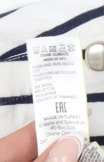 Womens UK Size 14 Marks and Spencer White Jersey T-Shirt