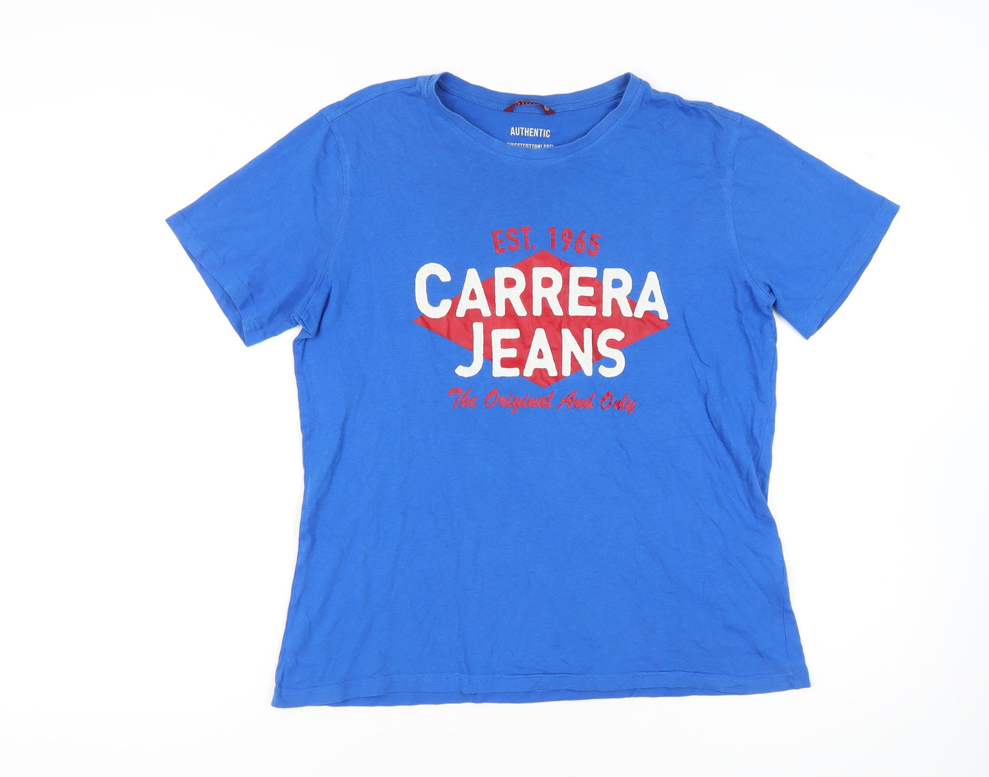 Carrera Blue Men's Medium Retro Graphic T-Shirt