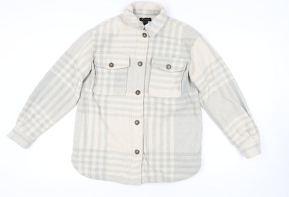 New Look Women's Beige Plaid Jacket Size 10