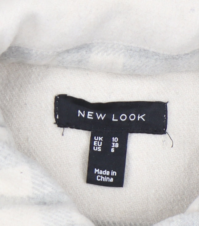 New Look Women's Beige Plaid Jacket Size 10