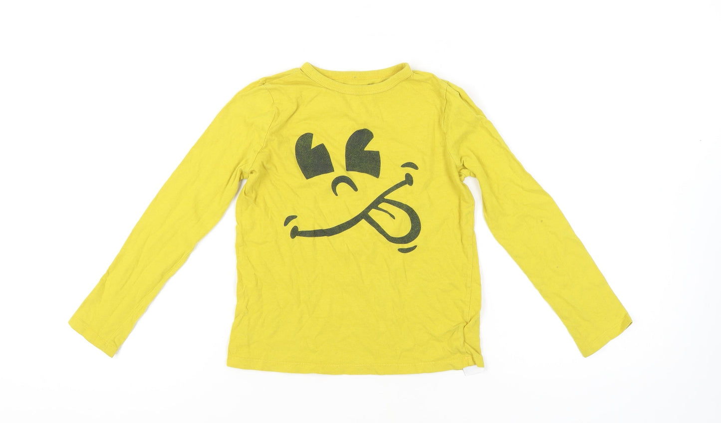Gap Boys Yellow Graphic Long Sleeve T-Shirt 6-7 Years