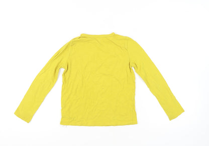 Gap Boys Yellow Graphic Long Sleeve T-Shirt 6-7 Years