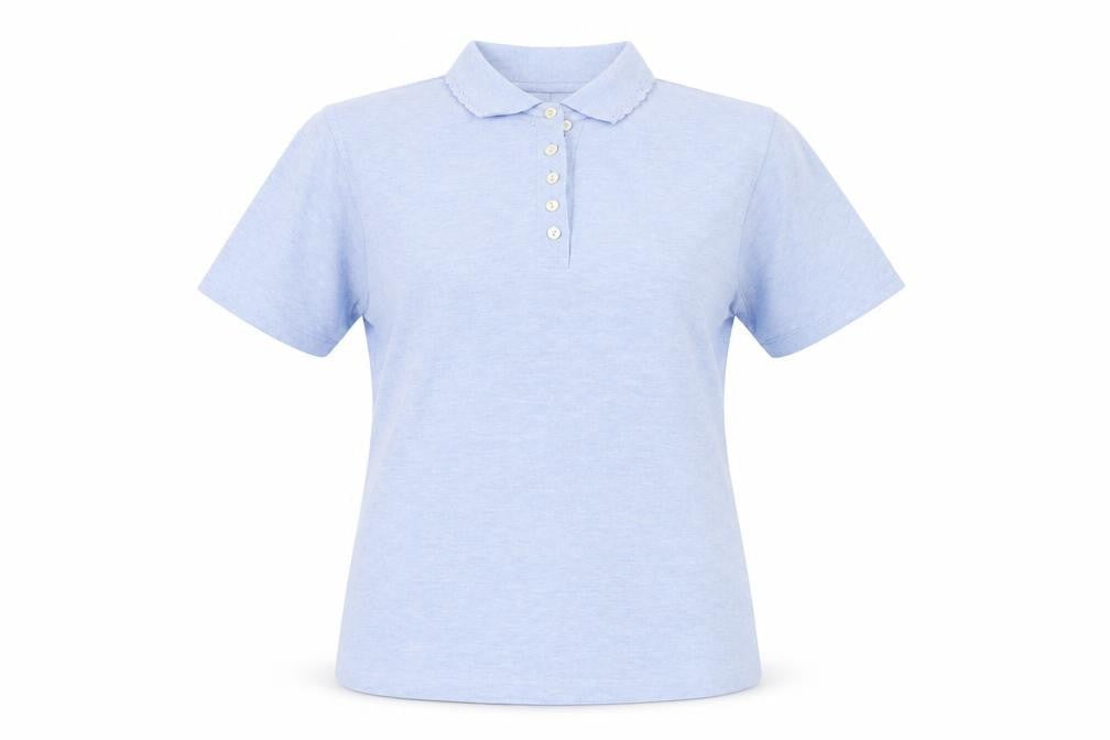 EWM Women's Blue Polo Shirt Size M Cotton Casual