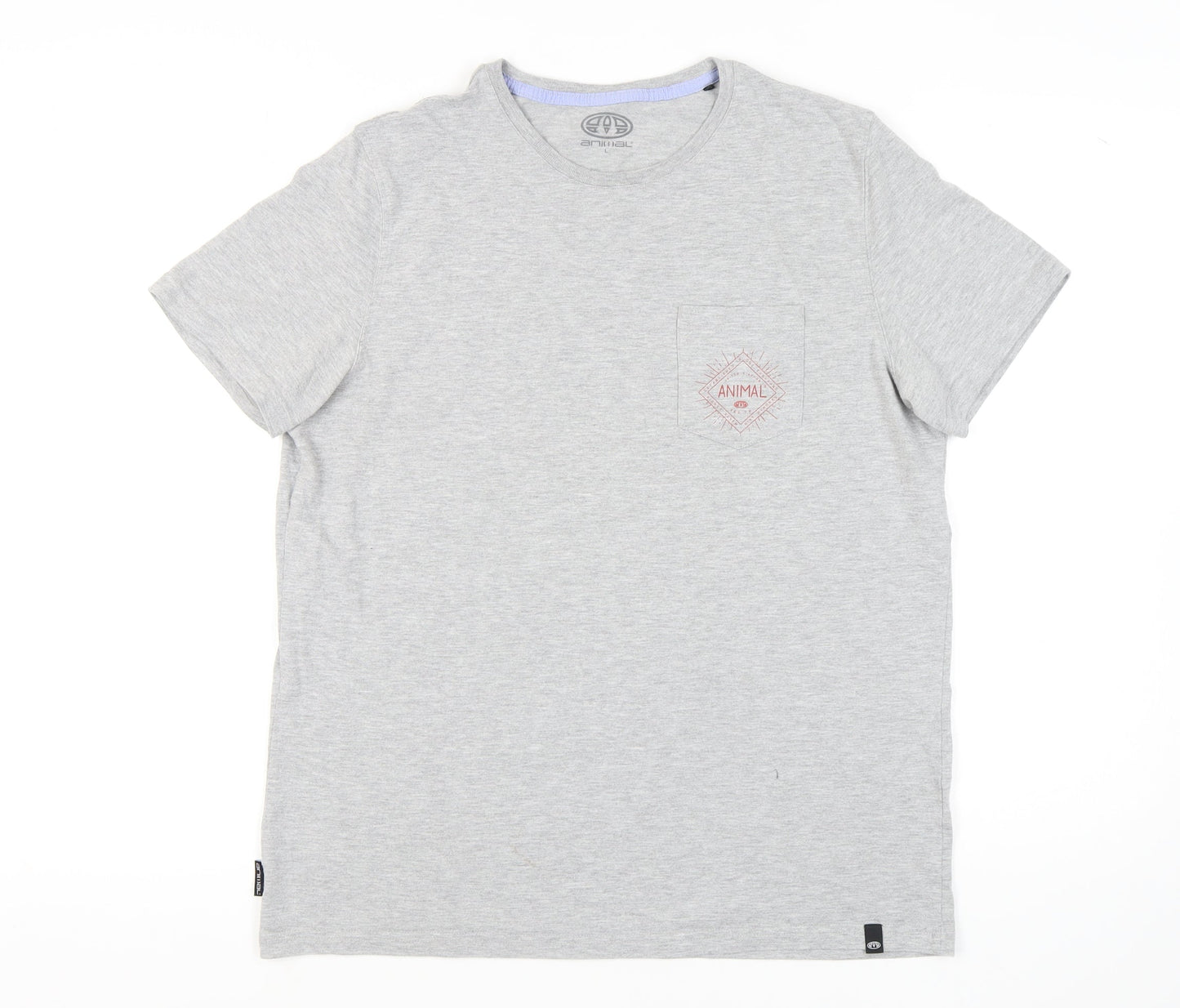 Mens UK Size L Animal Grey  T-Shirt