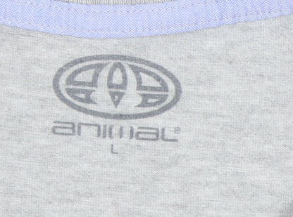 Mens UK Size L Animal Grey  T-Shirt