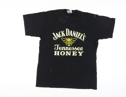 Mens UK Size M Fruit of the Loom Black  T-Shirt