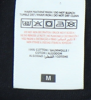 Mens UK Size M Fruit of the Loom Black  T-Shirt