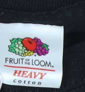 Mens UK Size M Fruit of the Loom Black  T-Shirt