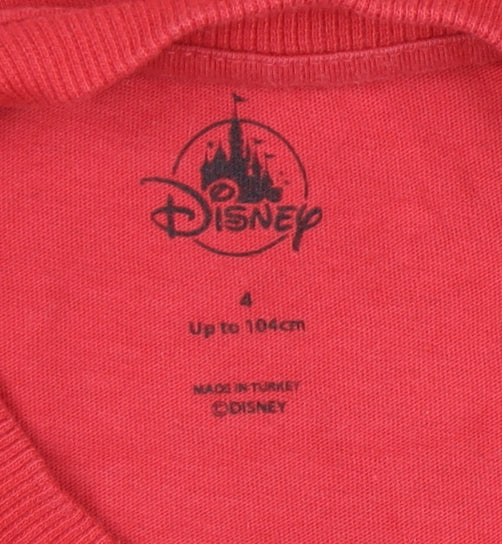 Disney Girls Red Mickey Graphic T-Shirt - 4 Years