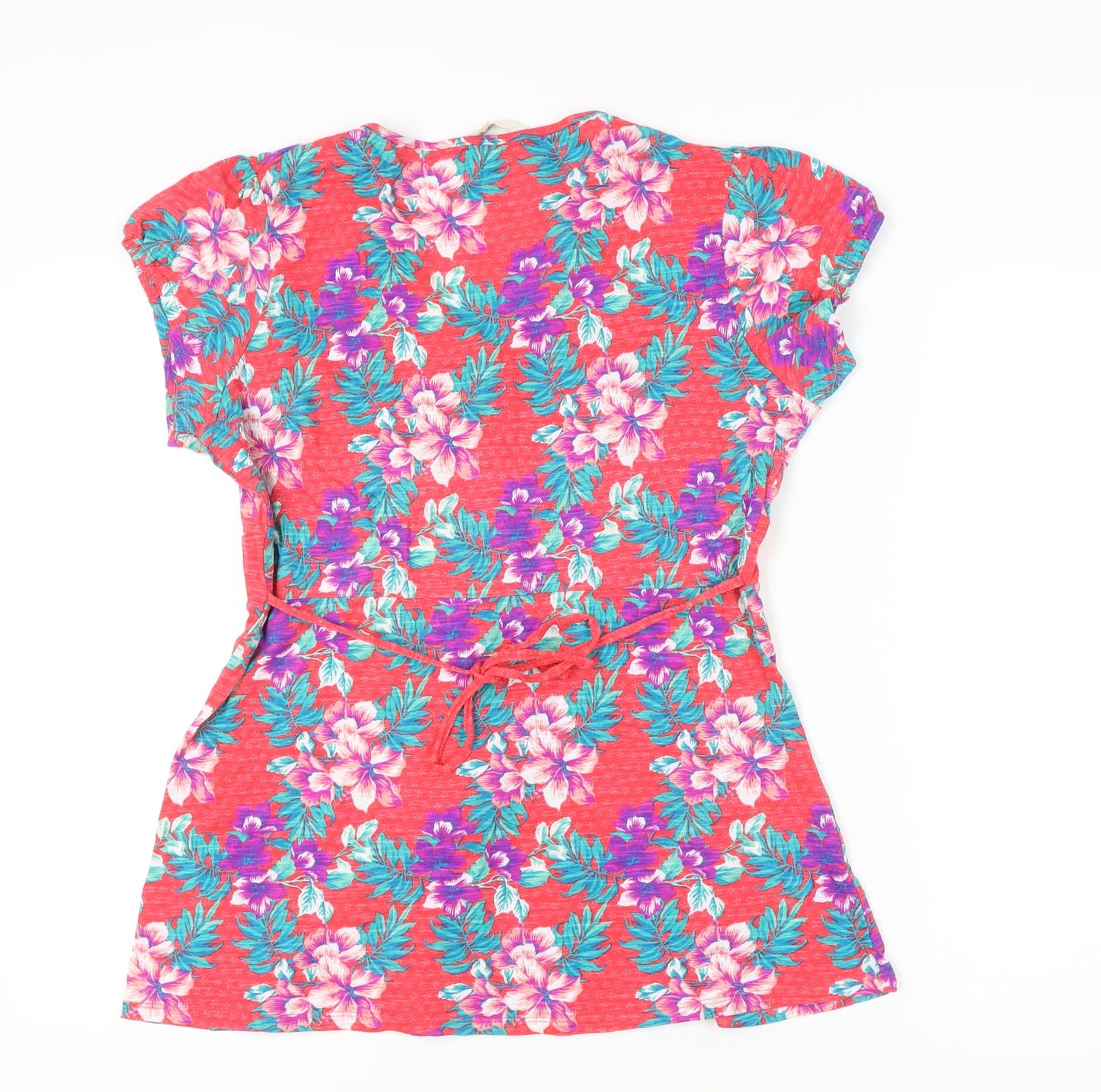 Mandaruy Women's Floral Blouse, Size 16, Red, Tunic Style