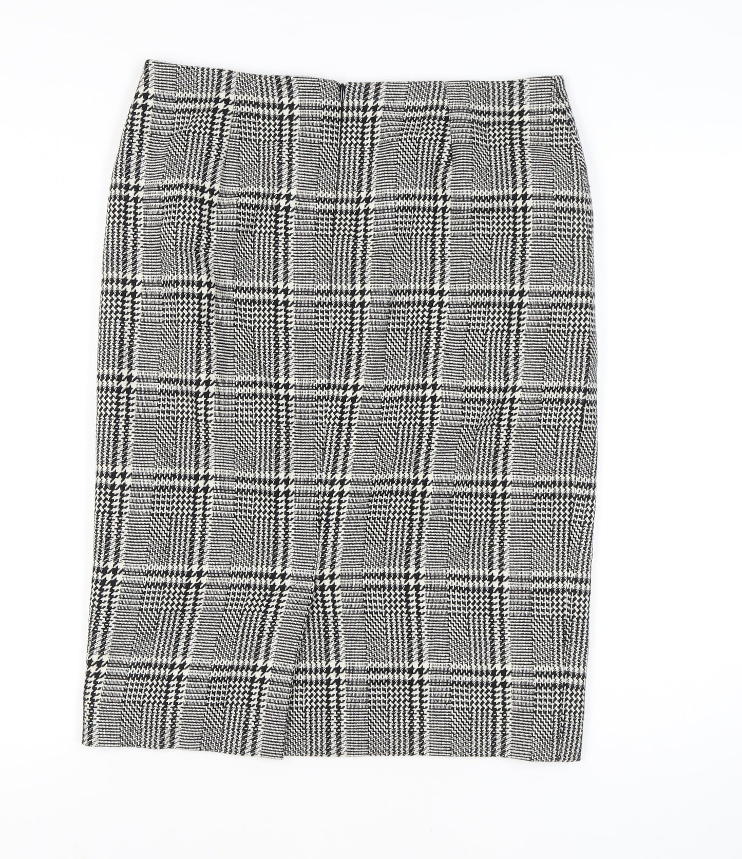 Jaeger Women Pencil Skirt Black Check Size 12 Elegant