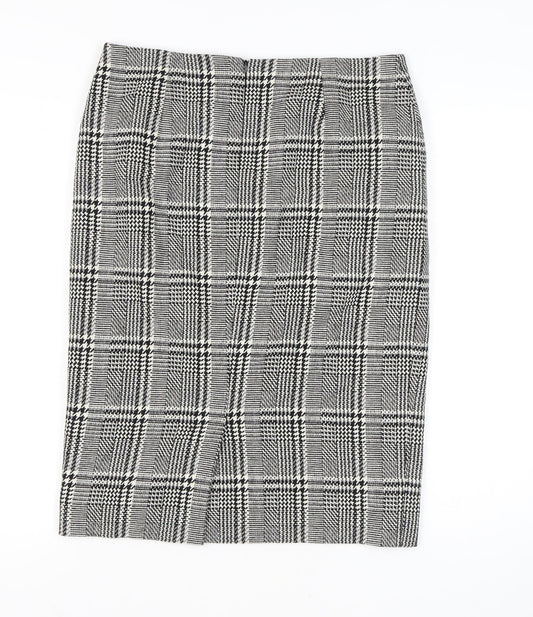 Jaeger Women Pencil Skirt Black Check Size 12 Elegant