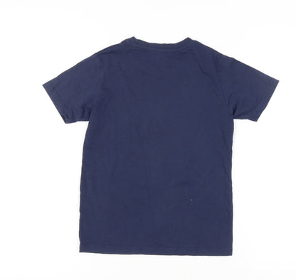 Uniqlo Girls Blue Graphic T-Shirt, 9-10 Years, Cotton Blend