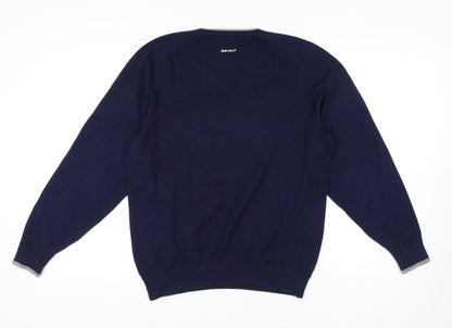 Stuburt Men's Blue V-Neck Pullover Jumper - Size L