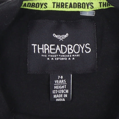 Threadboys Boys Black Graphic T-Shirt, 7-8 Years, Short Sleeve