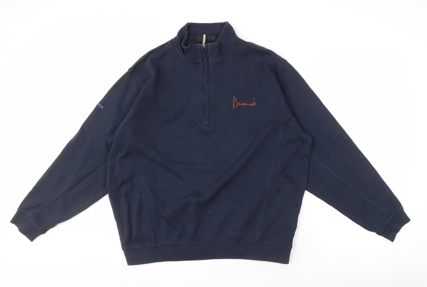 Mens UK Size L Glenmuir Blue 1/4 Zip Sweatshirt